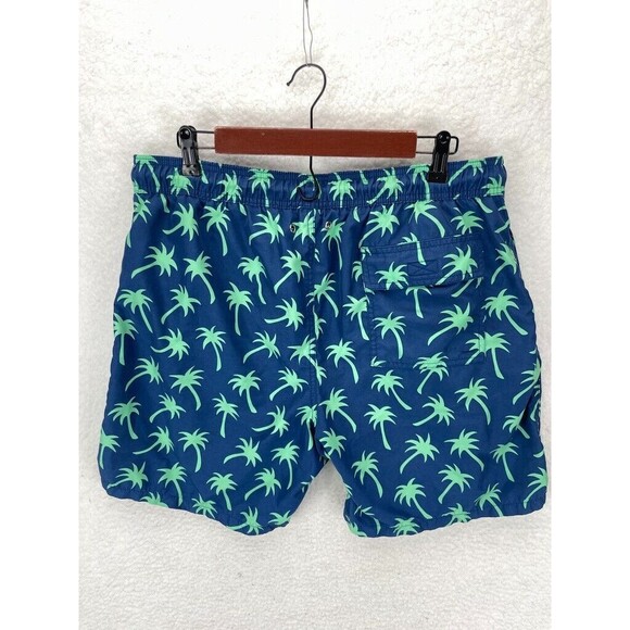 Tom & Teddy Swim Trunks Men’s Size XL Blue Palm Tree Print Beach Shorts - Picture 6 of 7